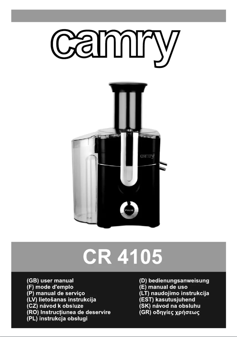 Page 1 of the manual User Manual Camry CR 4105