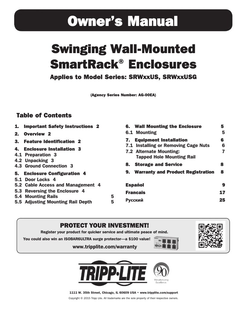 First page image of the manual for SmartRack SRW12USDP