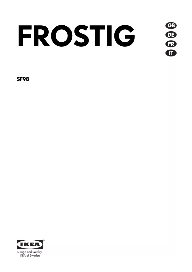 First page image of the manual for FROSTIG SF98