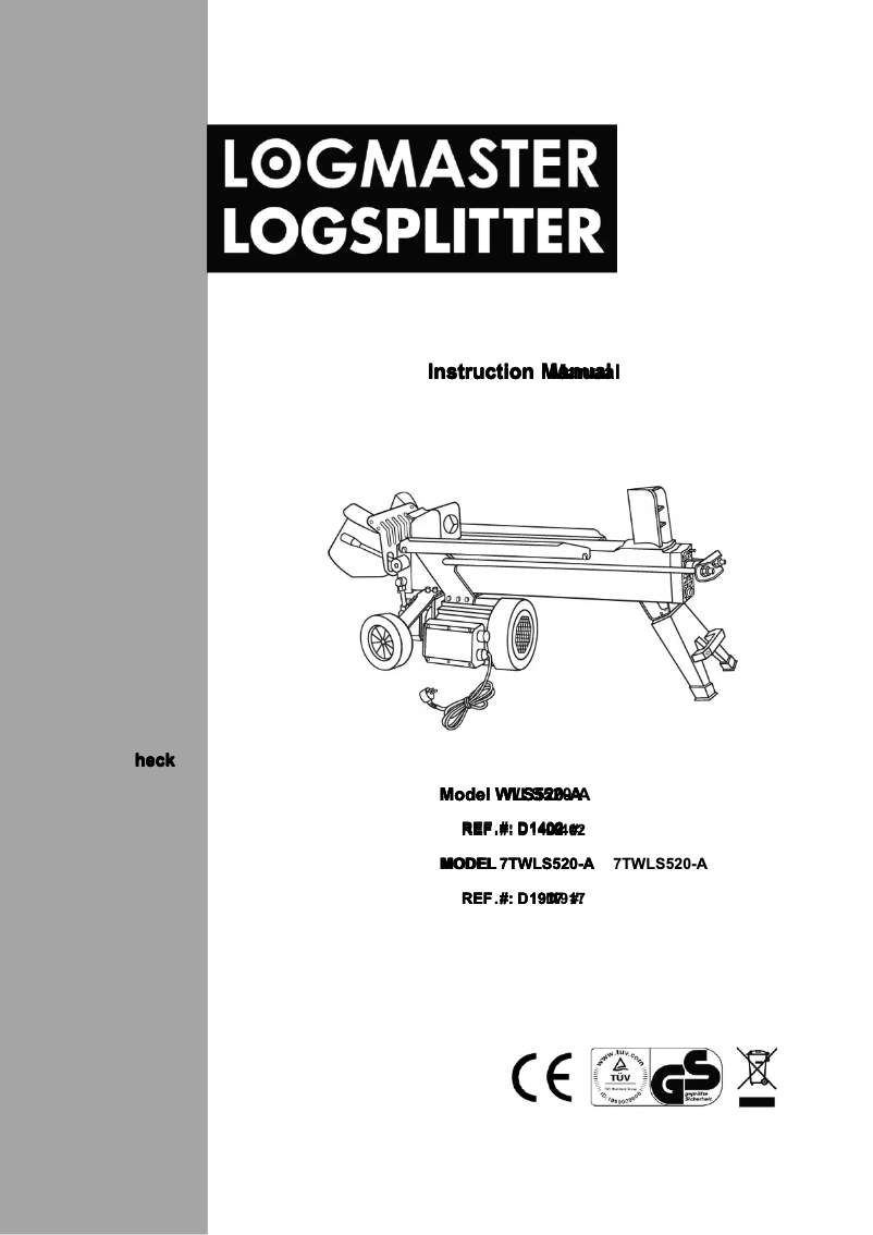 Page 1 of the manual User Manual Logmaster WLS520-A