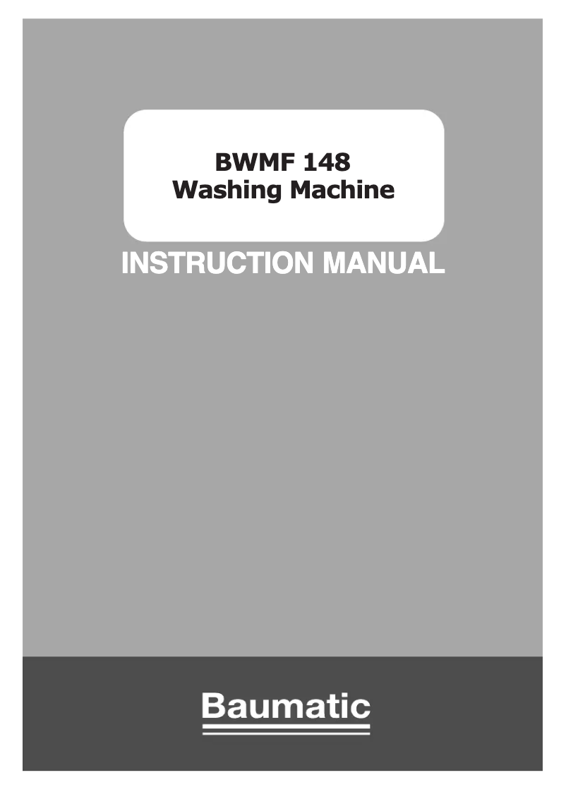 Page 1 of the manual User Manual Baumatic BWMF148