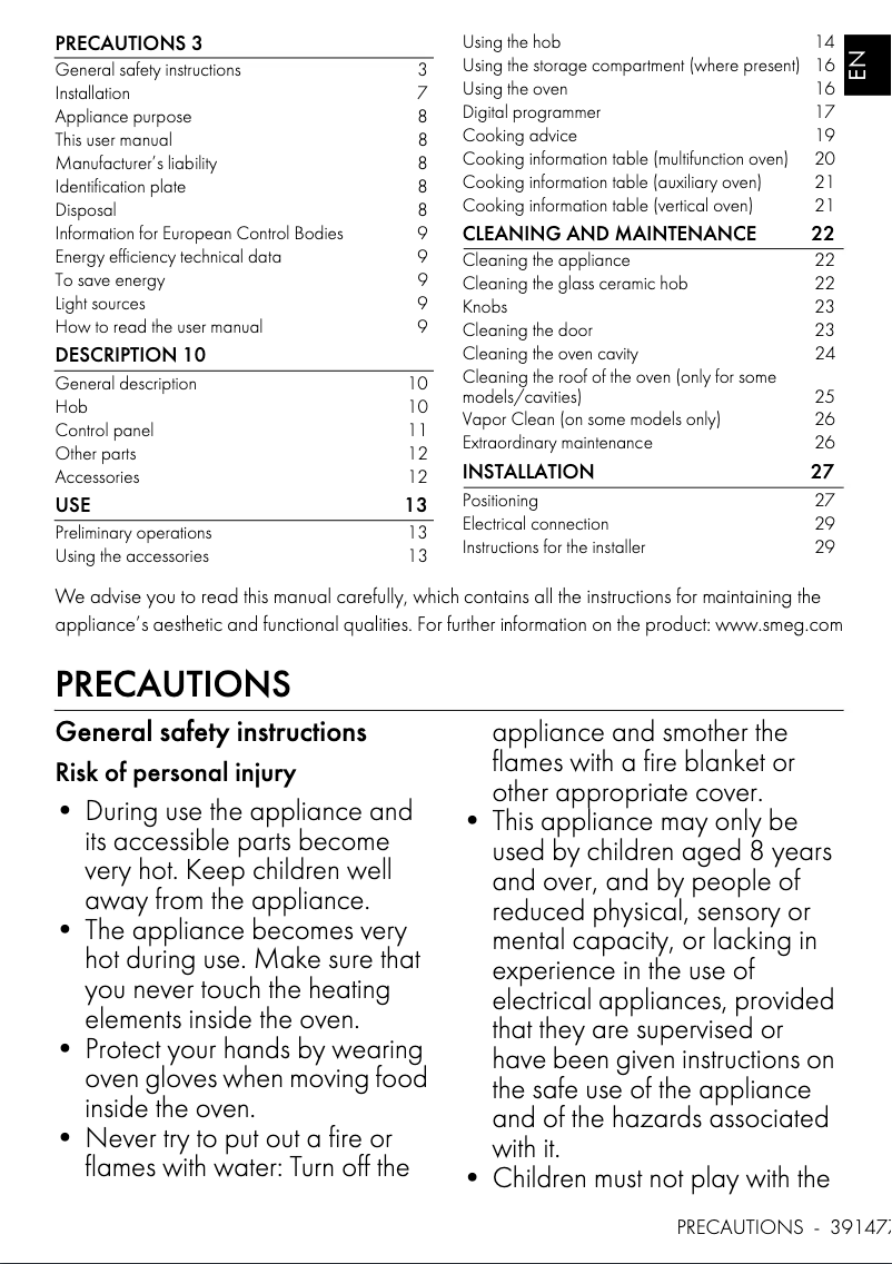 First page image of the manual for SY103I