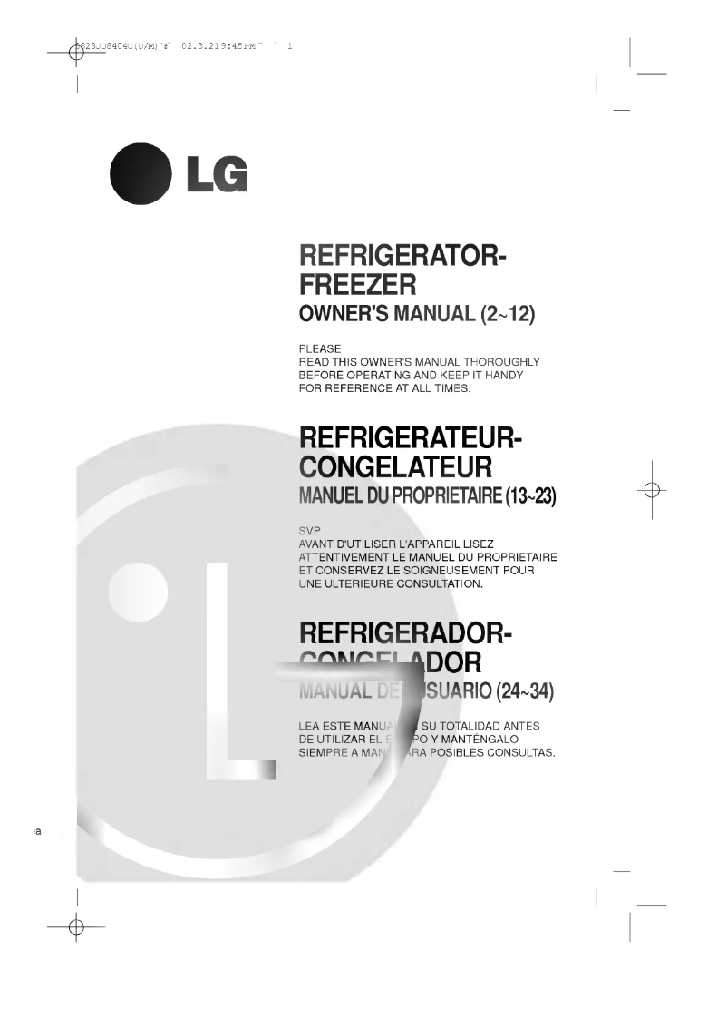 Page 1 of the manual User Manual LG GR-S552QC