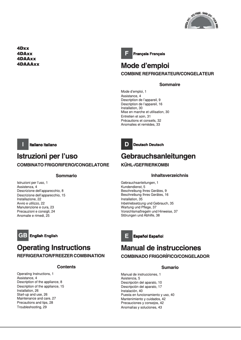 First page image of the manual for Quadrio 4D W