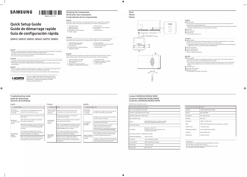 First page image of the manual for QM43C