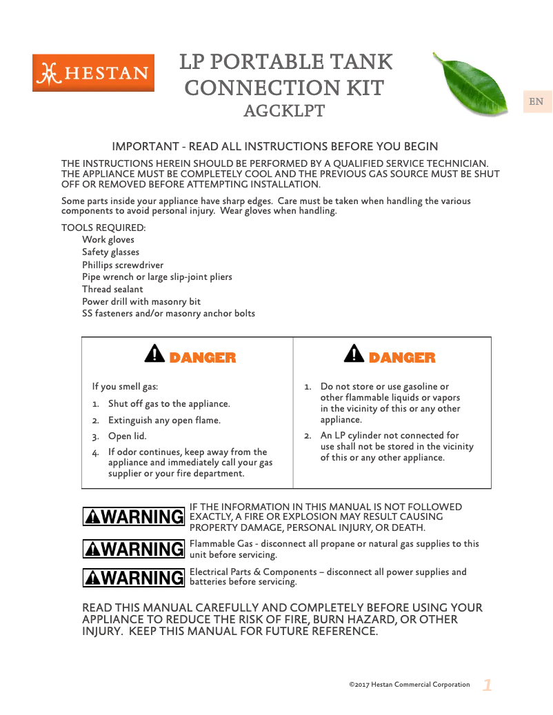 First page image of the manual for AEB121-NG