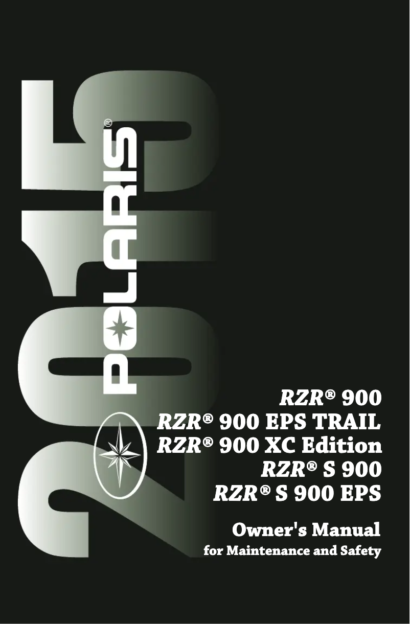 Page 1 of the manual User Manual Polaris RZR 900 EPS Trail (2015)