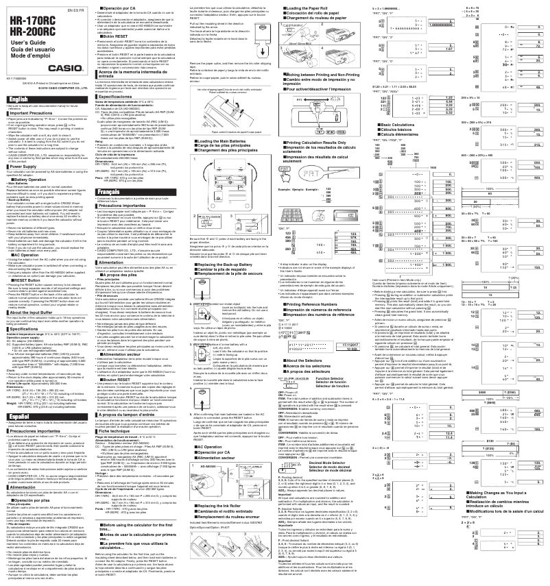Image de la première page du manuel de l'appareil HR-170RC