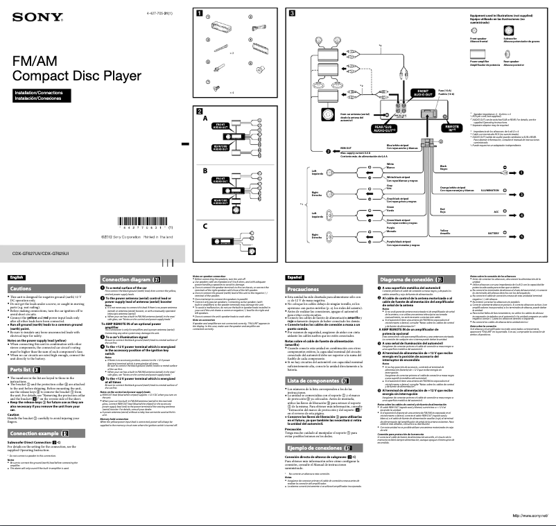 First page image of the manual for CDX-GT625UI