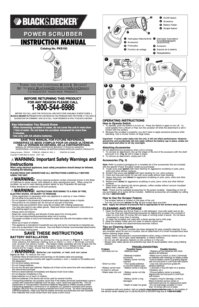 Page 1 of the manual User Manual Black & Decker PKS175