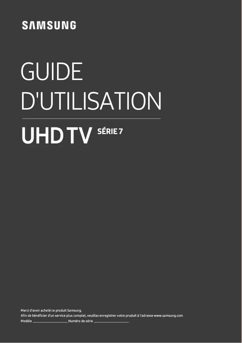 First page image of the manual for UA55NU7300S