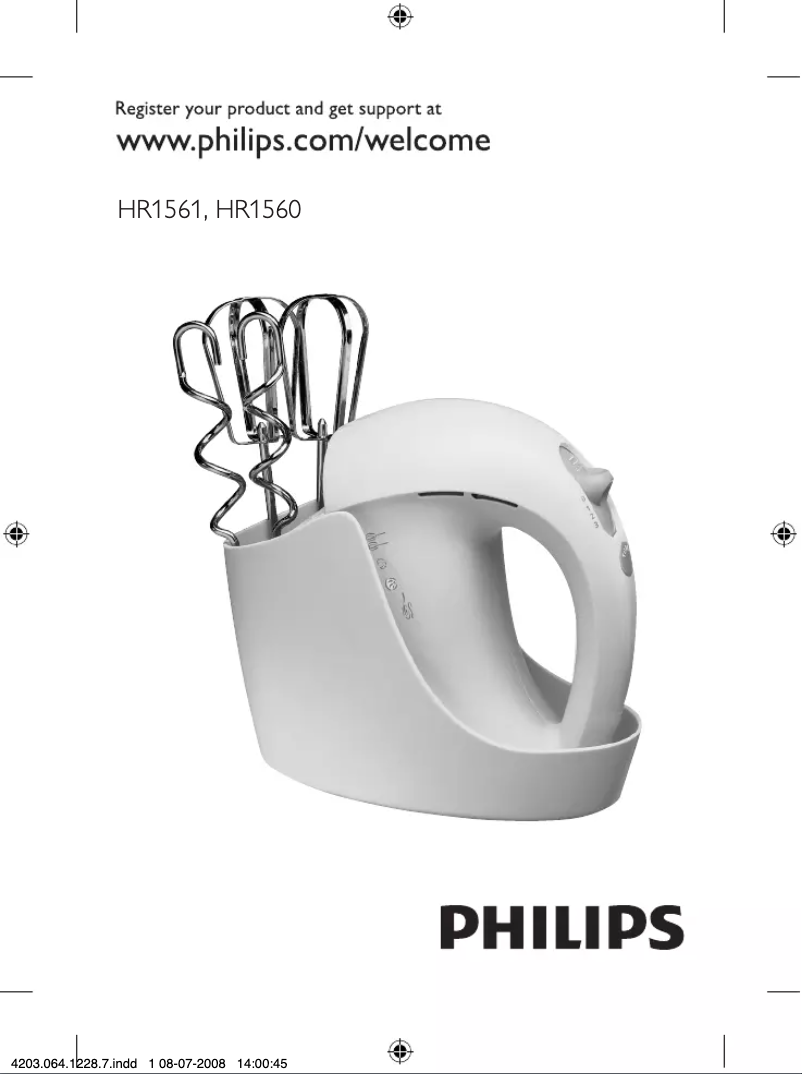 First page image of the manual for HR1561