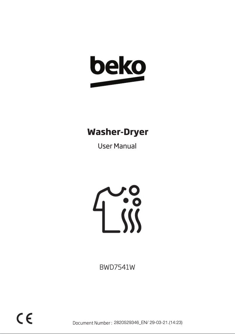 First page image of the manual for BWD7541W