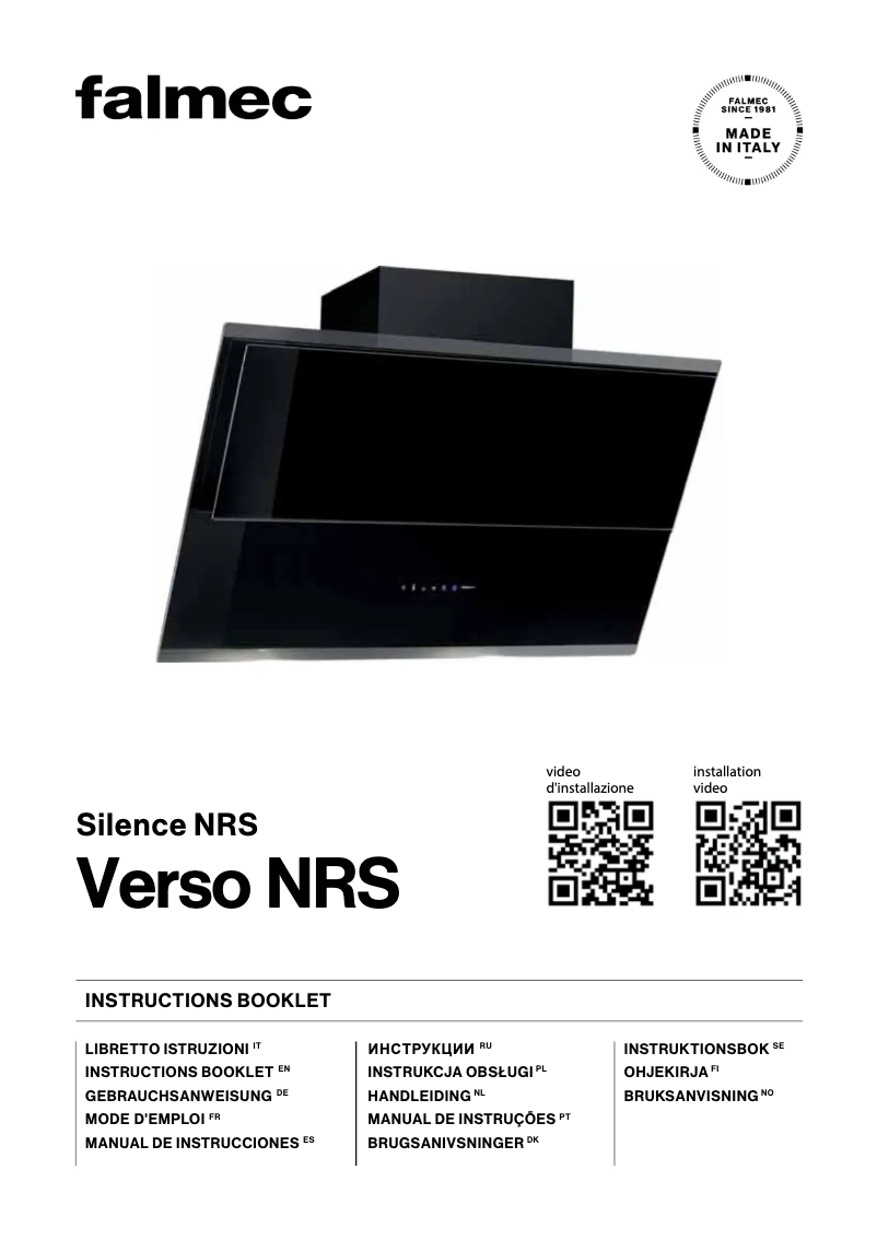 First page image of the manual for Verso NRS