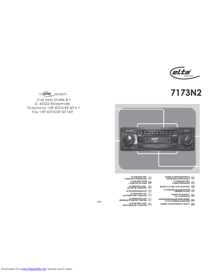 First page image of the manual for 7173