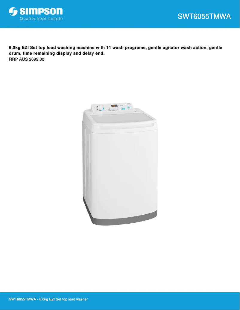 First page image of the manual for SWT6055TMWA