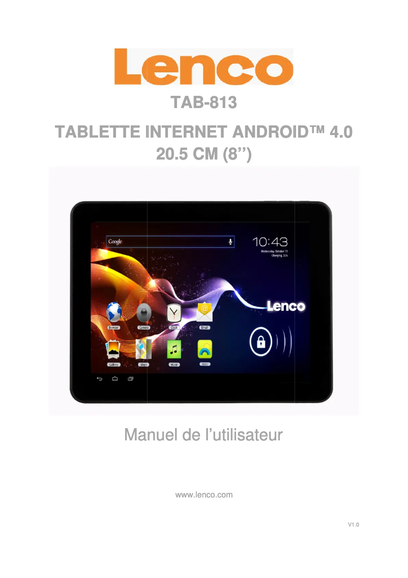 Image de la première page du manuel de l'appareil TAB-813