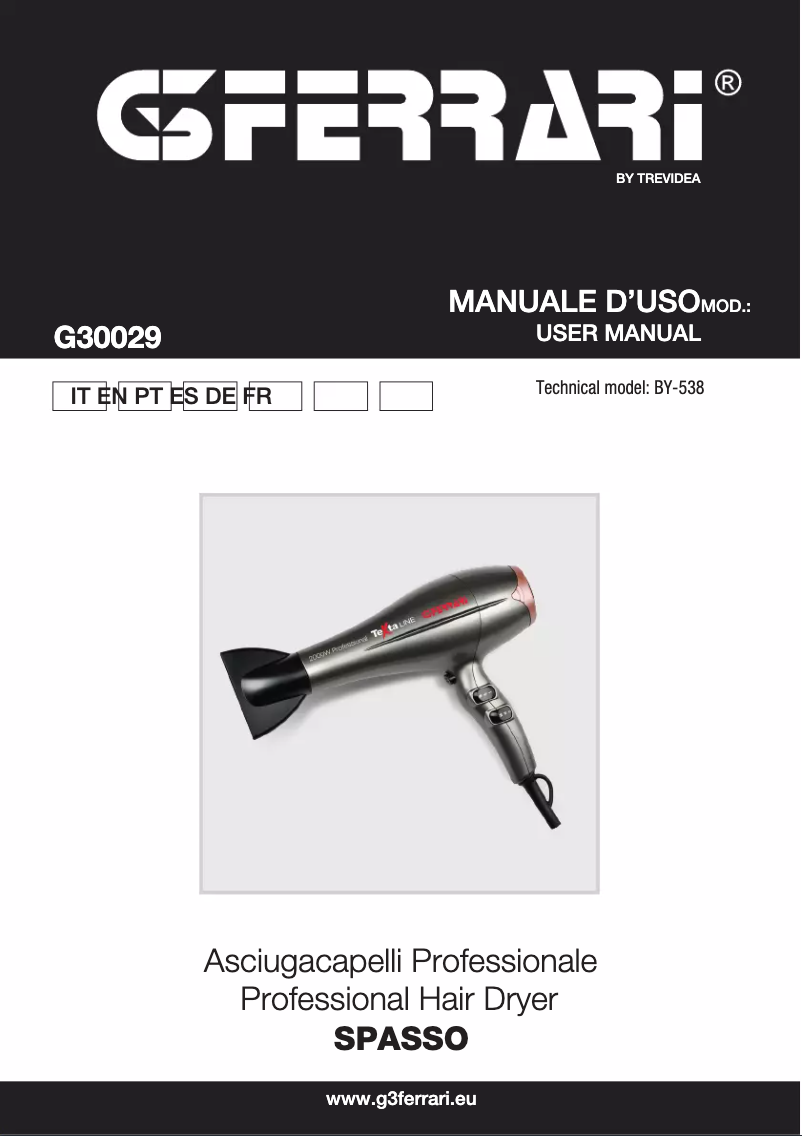 Page 1 de la notice Manuel utilisateur G3 Ferrari Spasso G30029