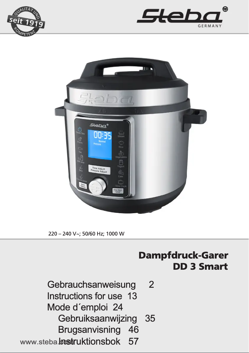 First page image of the manual for DD 3 Smart