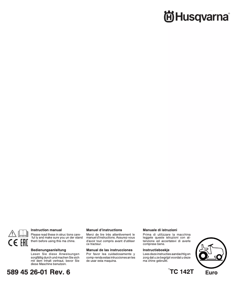 First page image of the manual for TC 142T