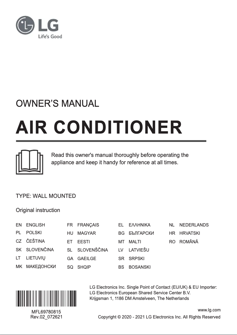 First page image of the manual for AP09RT