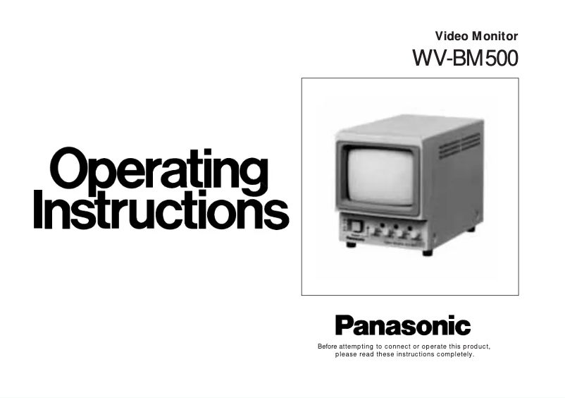 Page 1 of the manual User Manual Panasonic WV-BM500