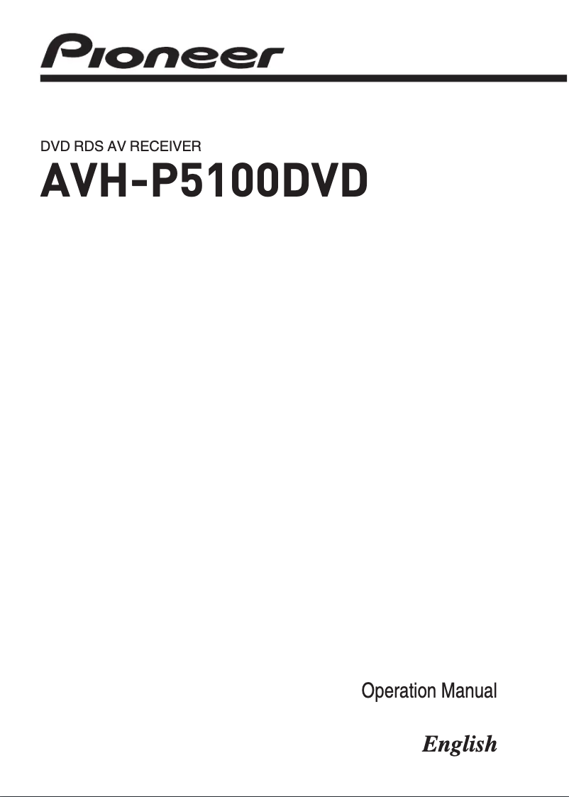 Page 1 of the manual User Manual Pioneer AVH-P5100DVD