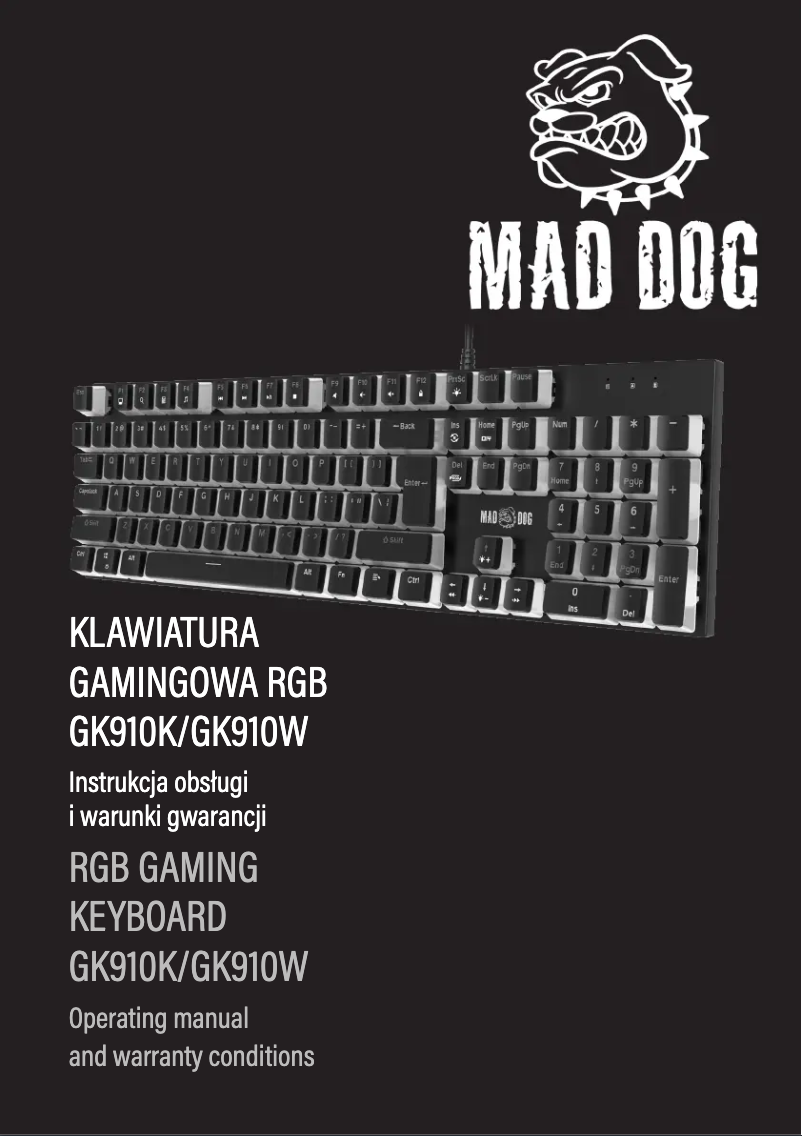 Page 1 of the manual User Manual Mad Dog GK910W