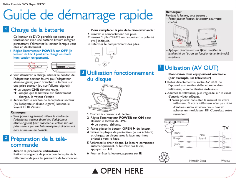 First page image of the manual for PET742