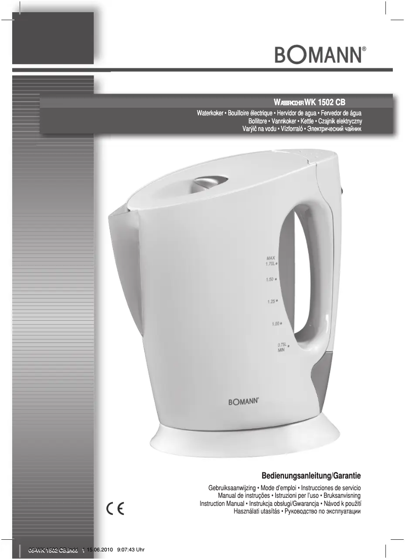 Page 1 of the manual User Manual Bomann WK 1502 CB