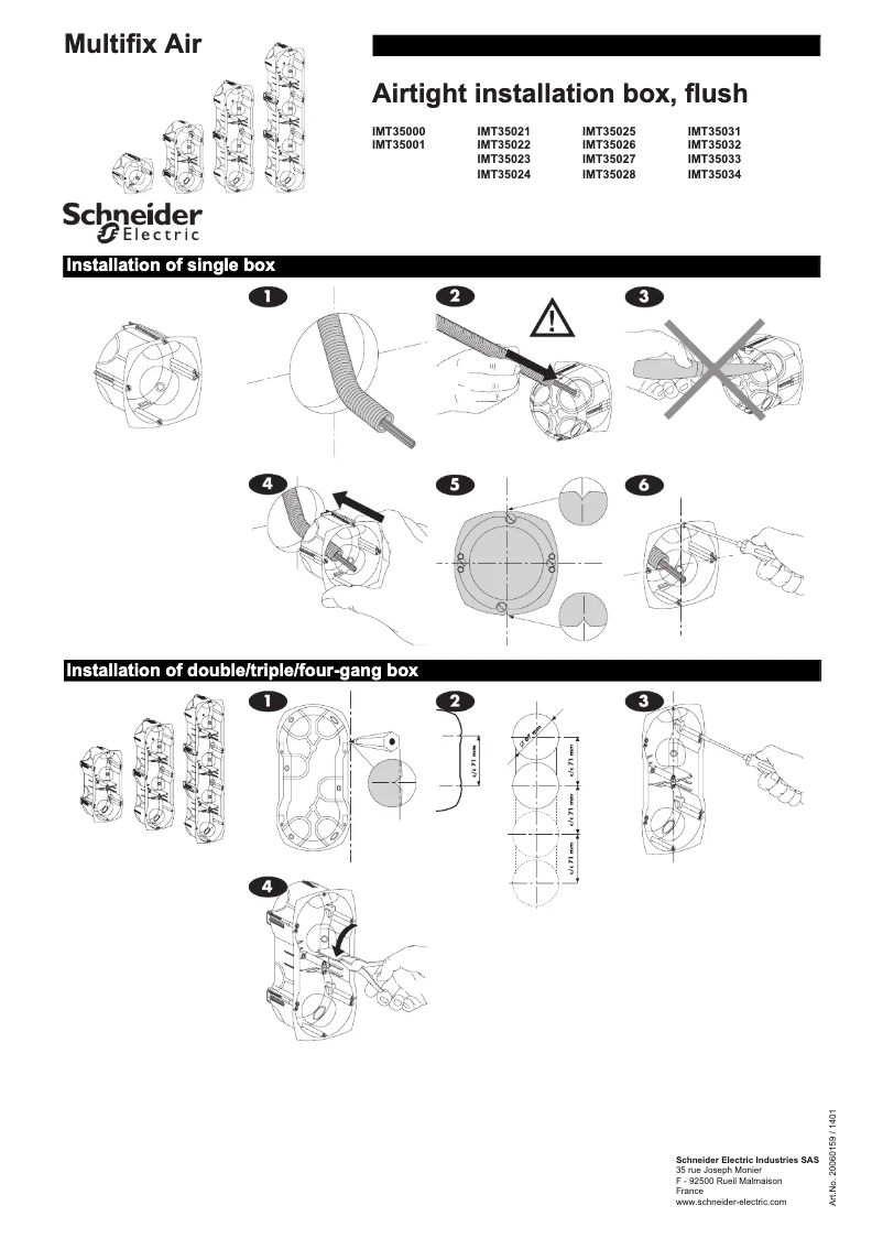 Page 1 of the manual User Manual Schneider IMT35001