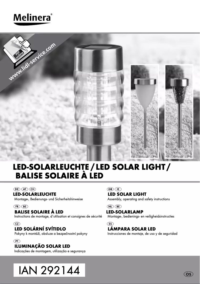 First page image of the manual for IAN 292144