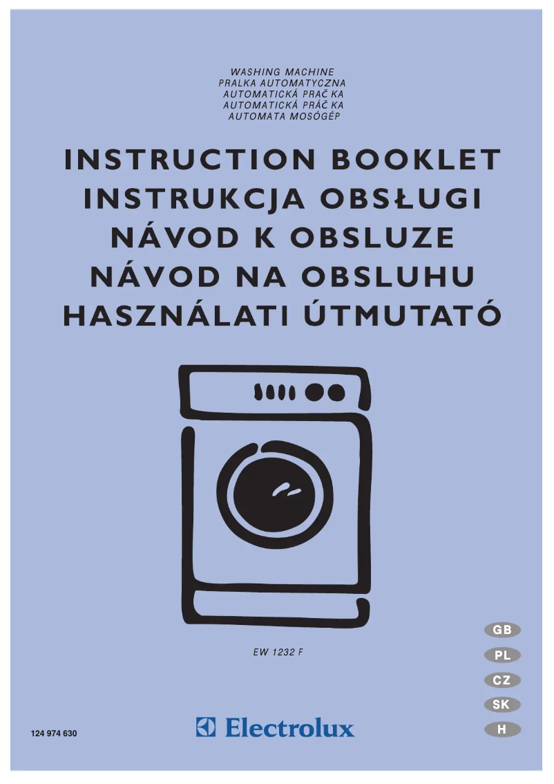 Page 1 of the manual User Manual Electrolux EW 1232f