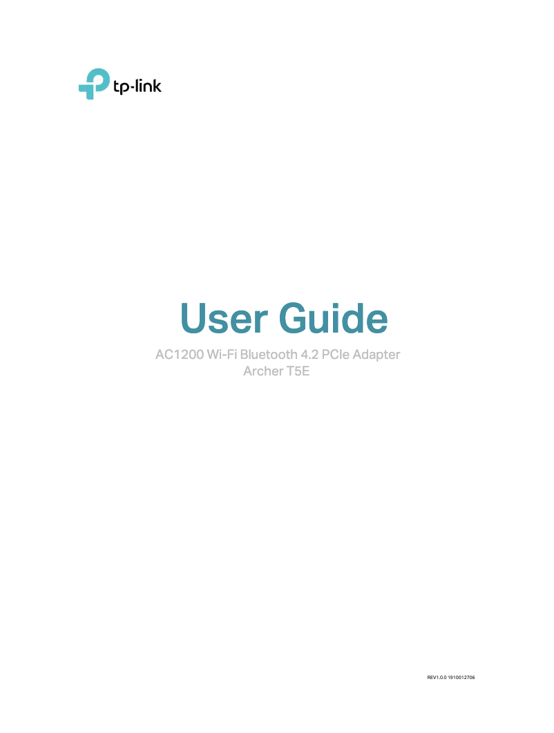 First page image of the manual for Archer T4E