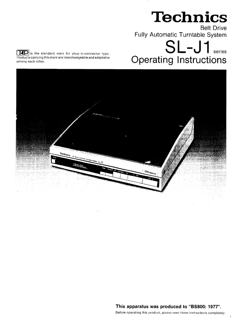 First page image of the manual for SL-J1