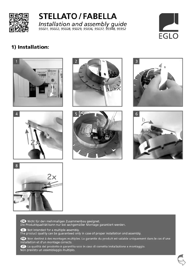 First page image of the manual for Fabella