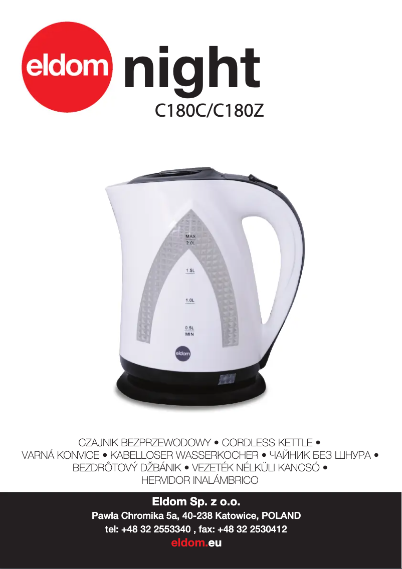 First page image of the manual for Night C180C