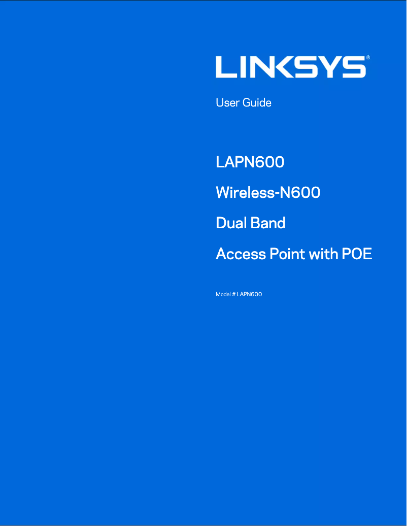 First page image of the manual for LAPN600