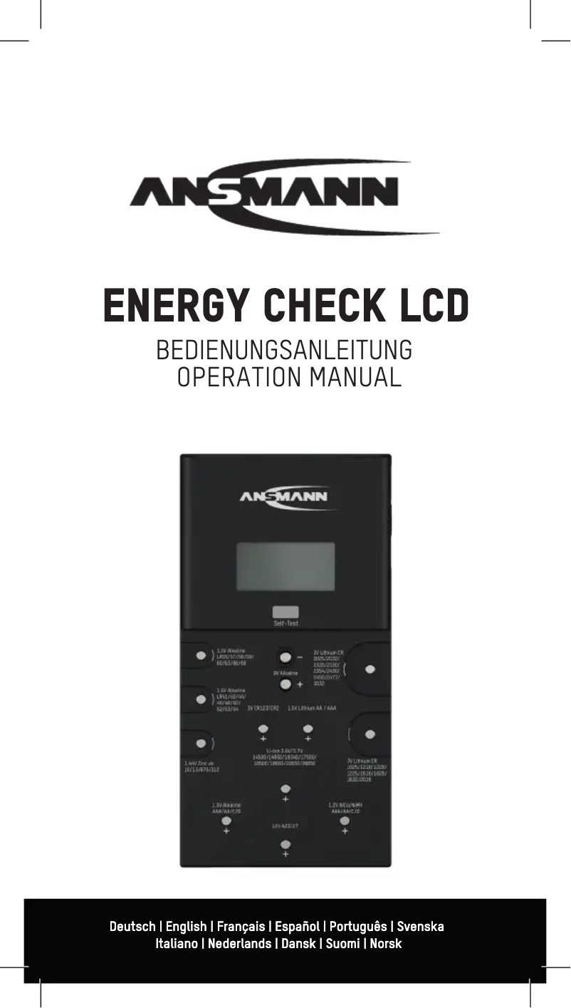 First page image of the manual for Energy Check LCD