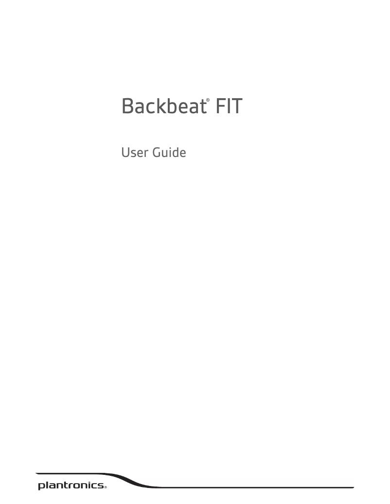 Page 1 of the manual User Manual Plantronics Backbeat Fit 2100