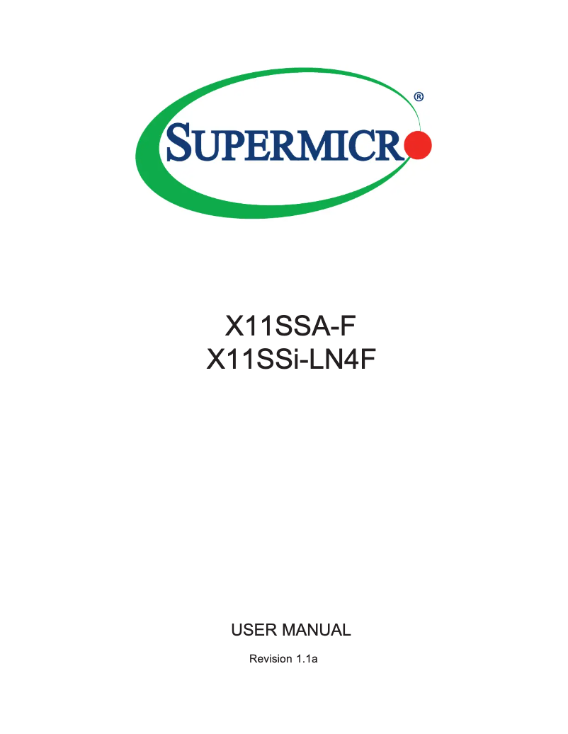 First page image of the manual for X11SSA-F
