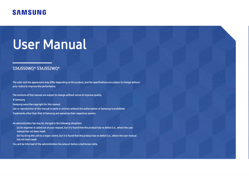 First page image of the manual for S34J550WQL