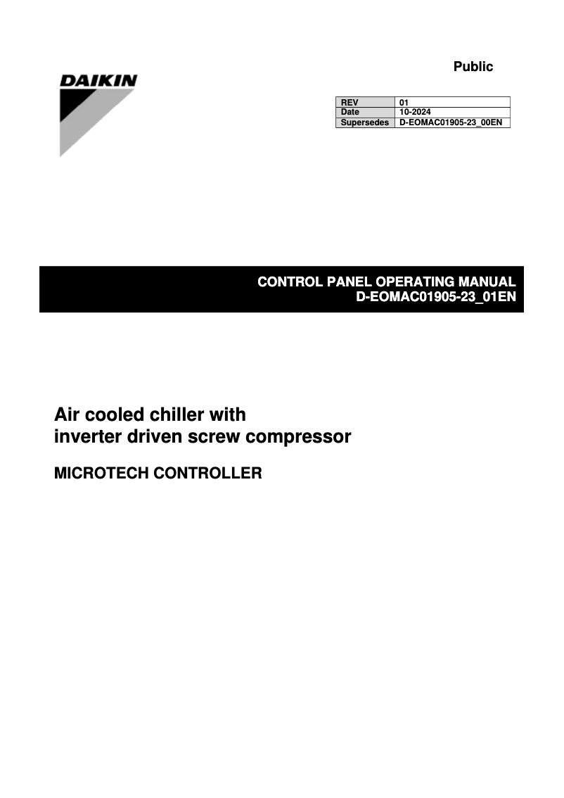 First page image of the manual for EWADC16TZSRC2