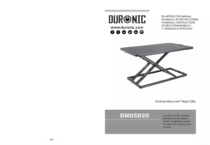 Page 1 of the manual User Manual Duronic DM05D20