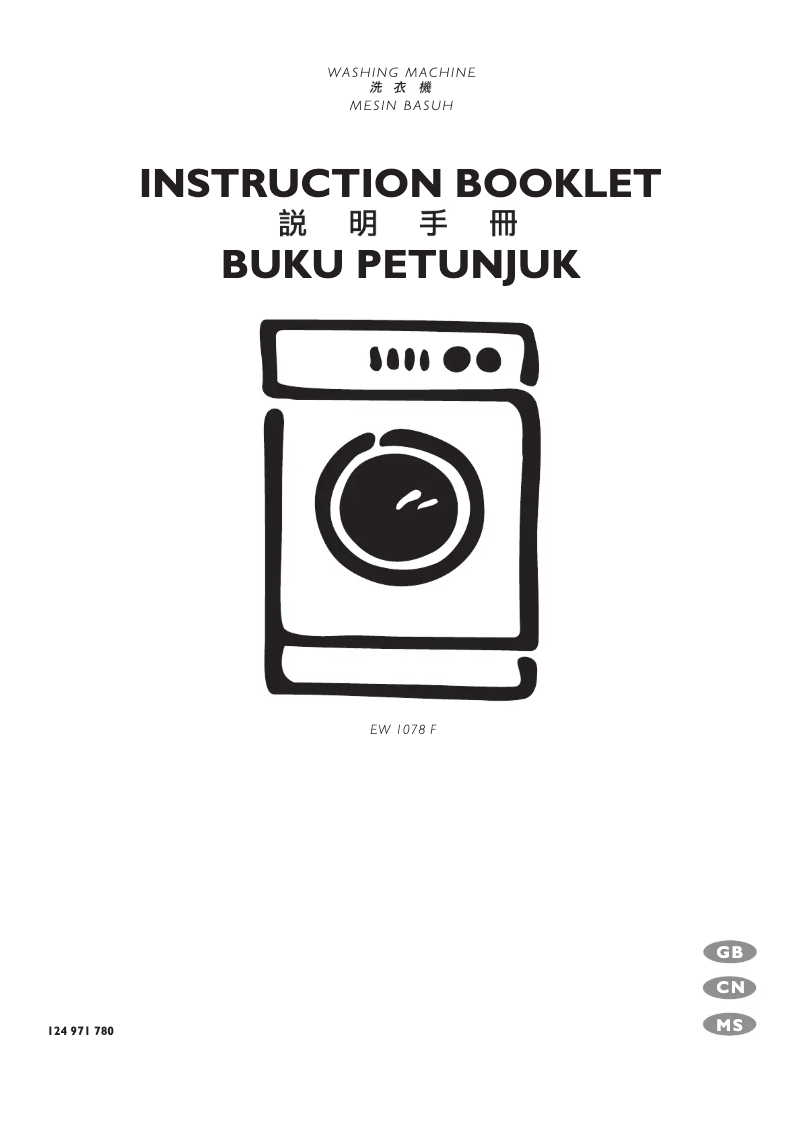 Page 1 of the manual User Manual Electrolux EW 1078 f