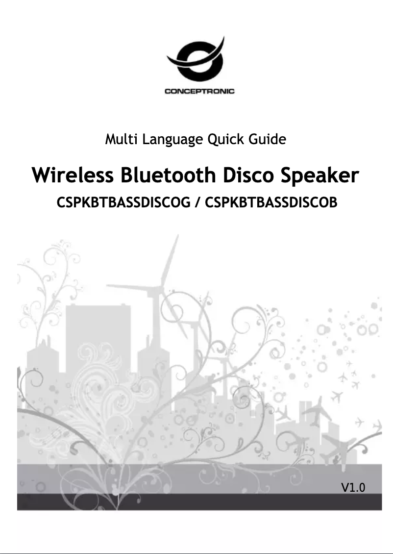 Page 1 of the manual User Manual Conceptronic CSPKBTBASSDISCOB