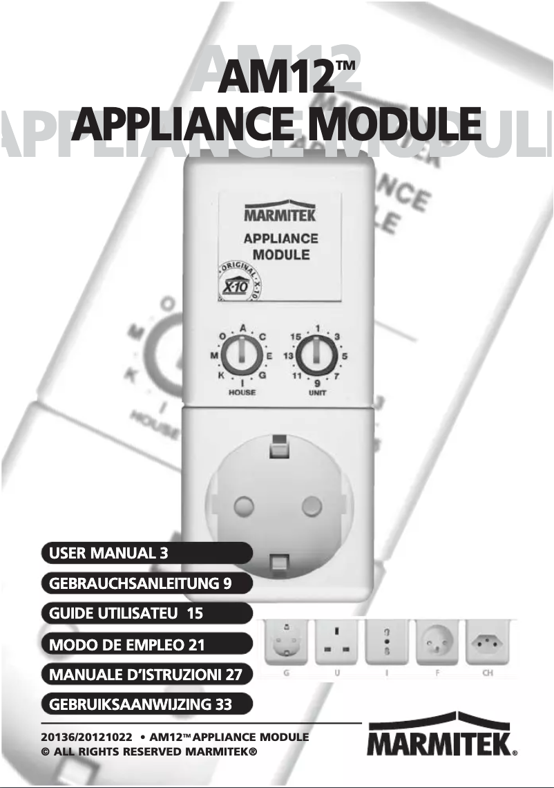 First page image of the manual for AM12