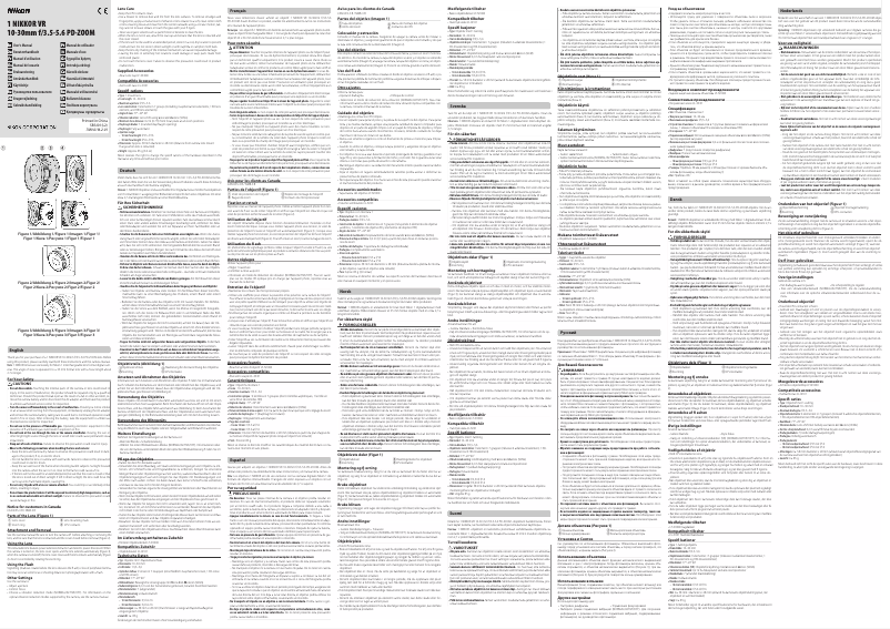 Page 1 of the manual User Manual Nikon Nikkor 1 VR 10-30mm f/3.5-5.6 PD-ZOOM