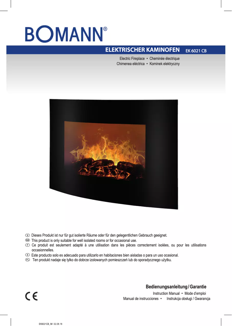 First page image of the manual for EK 6021 CB