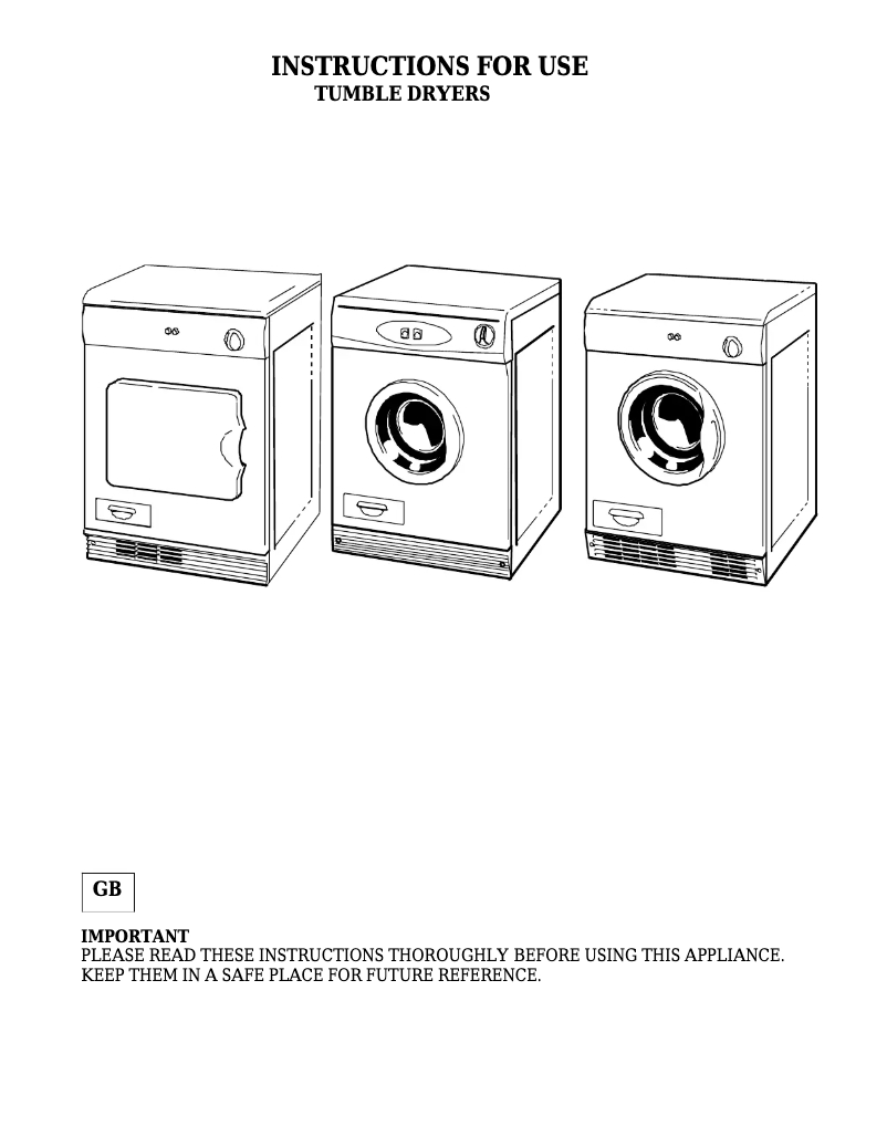 Page 1 of the manual User Manual White Knight CL727